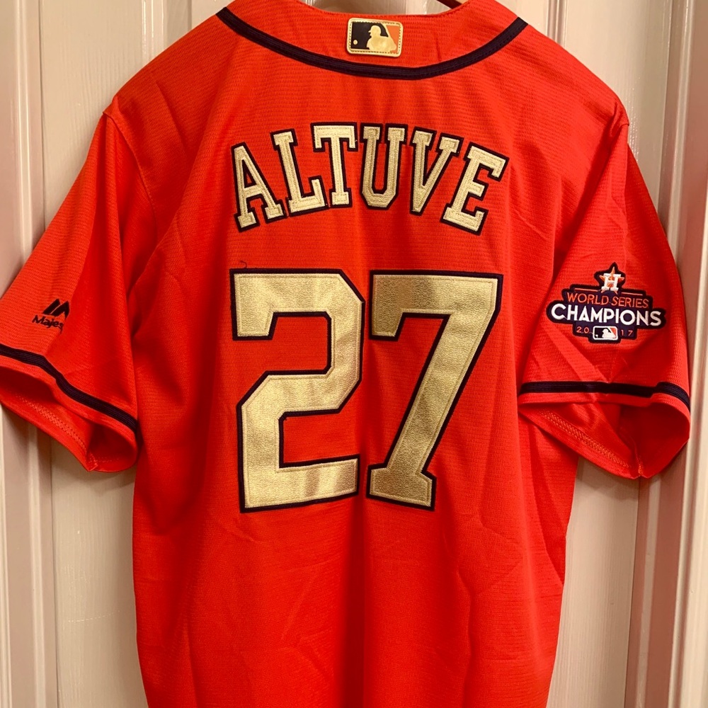 JOSE ALTUVE ASTROS #27 Orange Gold Jersey